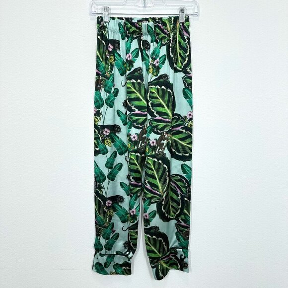 Lobo Rosa Green Floral Amazonas Jungle Print Pajama Pant Women's Size Medium - Picture 3 of 9